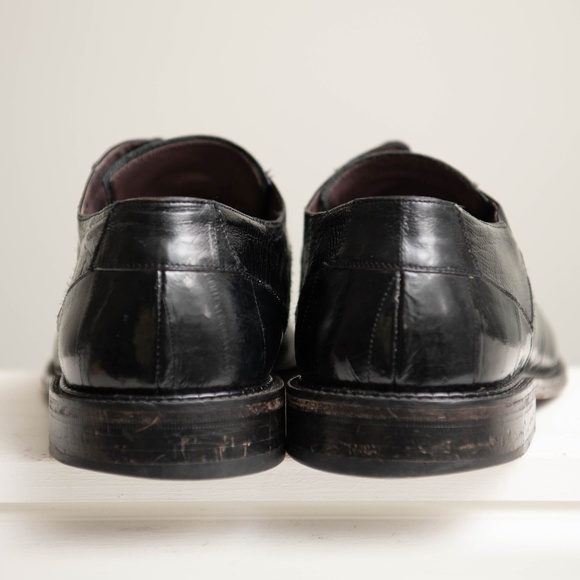 MEZLAN Bellini Mens 13M Black Ostrich Leg Eel Square Toe Leather Dress Shoes - Picture 5 of 8